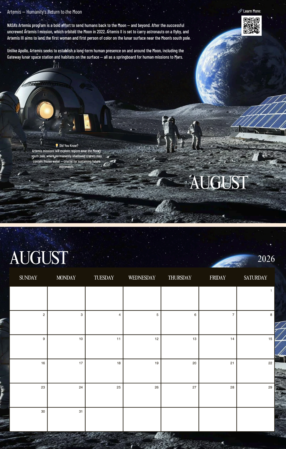 Cosmos Reimagined 2026 Digital Calendar + Wallpapers
